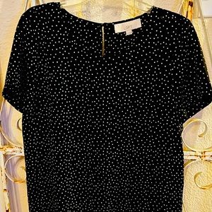 Loft short sleeve polka-dot top